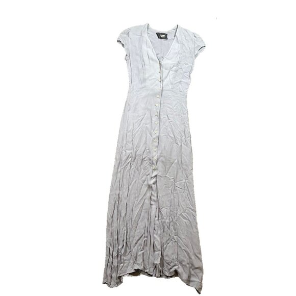 Reformation Naveen Button-Front Dress Periwinkle Blue Wedding Viscose Size 4 - Picture 5 of 8